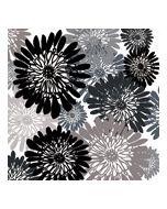 Serviettes en papier au motif fleur et de coloris noire et grise