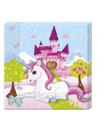 20 serviettes licorne - 33 x 33 cm