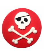 Décor en sucre tête de mort pirate