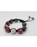 Bracelet Shamballa fuchsia ARGENT