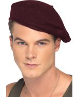 Béret homme soldat bordeaux