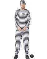 Déguisement homme prisonnier noir et blanc - taille XL