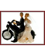 Couple de mariés sur moto - 7 cm