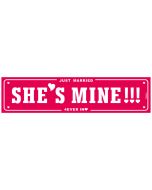 Plaque minéralogique en carton "She's mine"