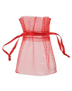 10 sachets tulle rouge