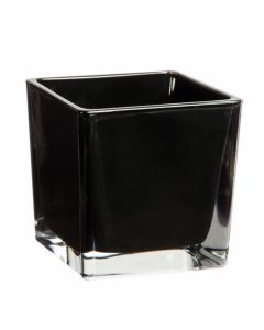 Vase cube noir – 14 cm