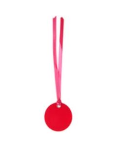 Etiquette Dragees Ronde Ruban x12 - Fuchsia