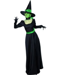 Déguisement femme sorcière - noir et vert