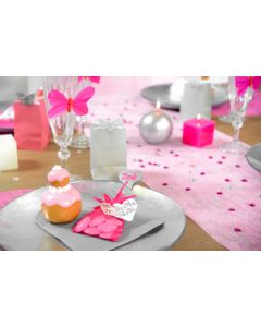 Chemin de table Intissé uni rose 30 cm x 25 m