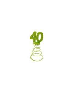 centre de table anniversaire 40 ans vert anis 