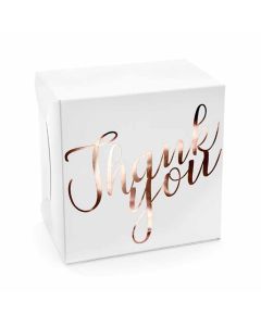 x10 Boite à gâteau Mariage carton "Thank You" Rose Gold