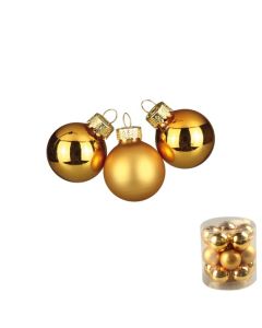 15 mini boules de Noël dorées 