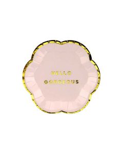 6x Assiette Carton rose Hello Gorgeous 13 cm