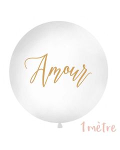 Ballon géant baudruche "Amour" 1 mètre - Blanc