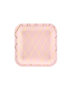 Assiettes roses & Carreaux Or