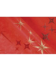 Rouleau intissé rouge étoiles pailletées - 30 cm x 5 m