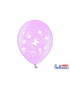 Ballon de baudruche Rose papillons blancs