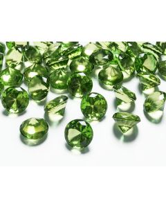 Diamant rond transparent vert x10