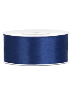 Ruban satin bleu marine – 25 mm x 25m