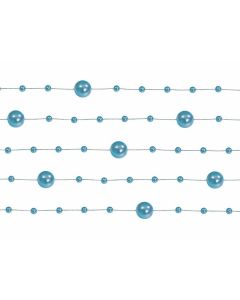Guirlande de perles 1m30 – bleu métallique