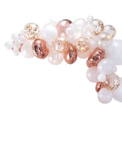 guirlande de ballons rose gold