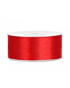 Ruban satin 25 mm - rouge