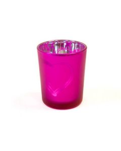 Photophore cœur fuchsia