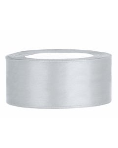 Ruban satin 25 mm argent