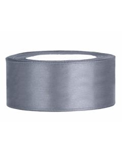 Ruban satin 25 mm gris