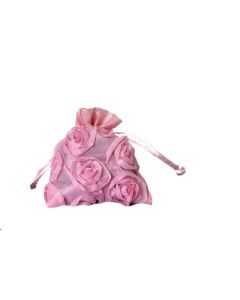 5 sacs organza motif rose - Rose - 10 cm