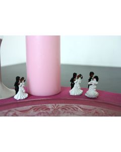 3 mini couples de mariés noir