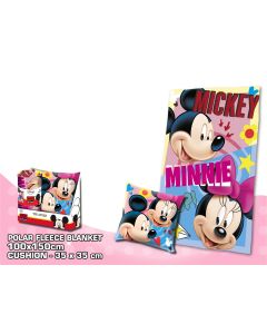 Plaid polaire et coussin Mickey et Minnie à prix discount