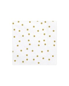 Serviettes étoiles de couleur blanche et or