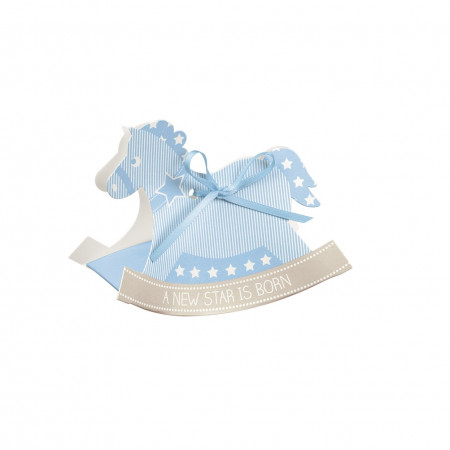 cheval à bascule bleu