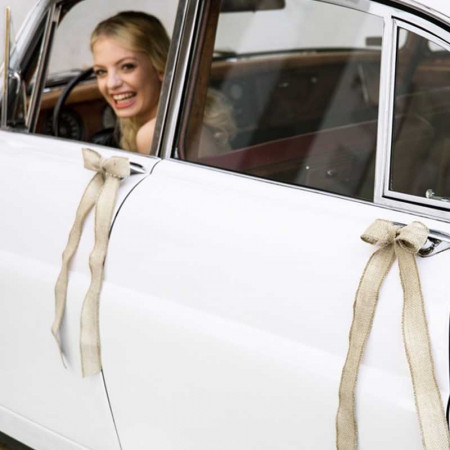 Noeud voiture toile de jute Clearance