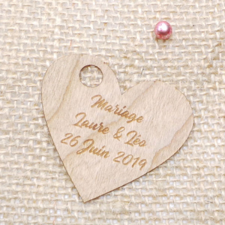 60mm x 56 mm drop box De Mariage Balises mariage 10x gros cœur en bois étiquettes cadeau