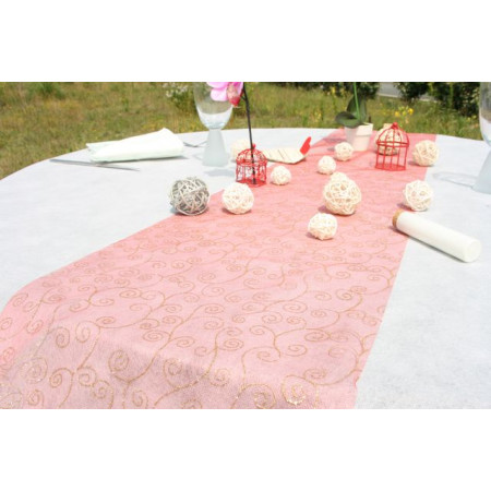 Rouleau Organdi Arabesque Rouge Chemin Table Noel Chemin Table