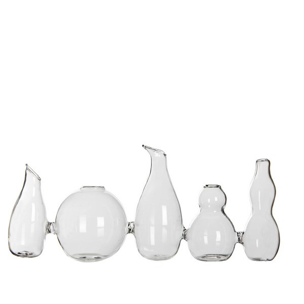 Un Lot De 5 Mini Vases Aux Formes Arrondies En Verre Et Relies Entre Eux Deco Chic A Prix Choc