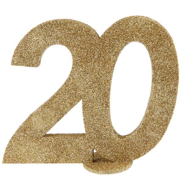 Decoration Chiffre Anniversaire 20 Ans Or