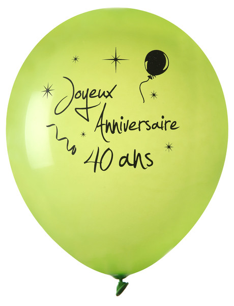 8 Ballons Joyeux Anniversaire 40 Ans Vert