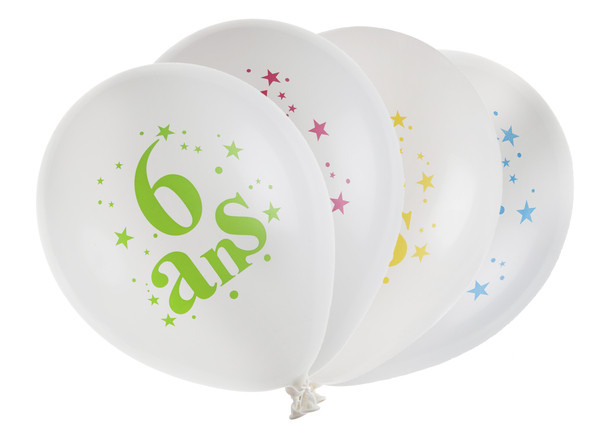 8 Ballons Joyeux Anniversaire 6 Ans Multicolores