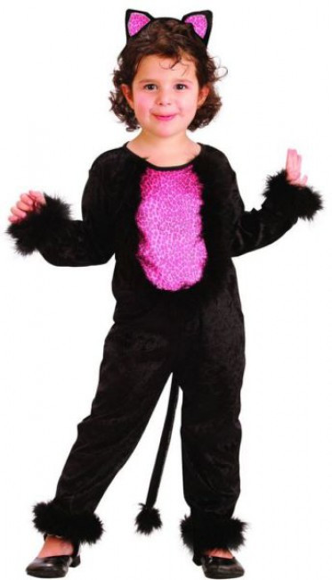 Costume Fille Chat Noir Et Rose 3 4 Ans 92 104cm