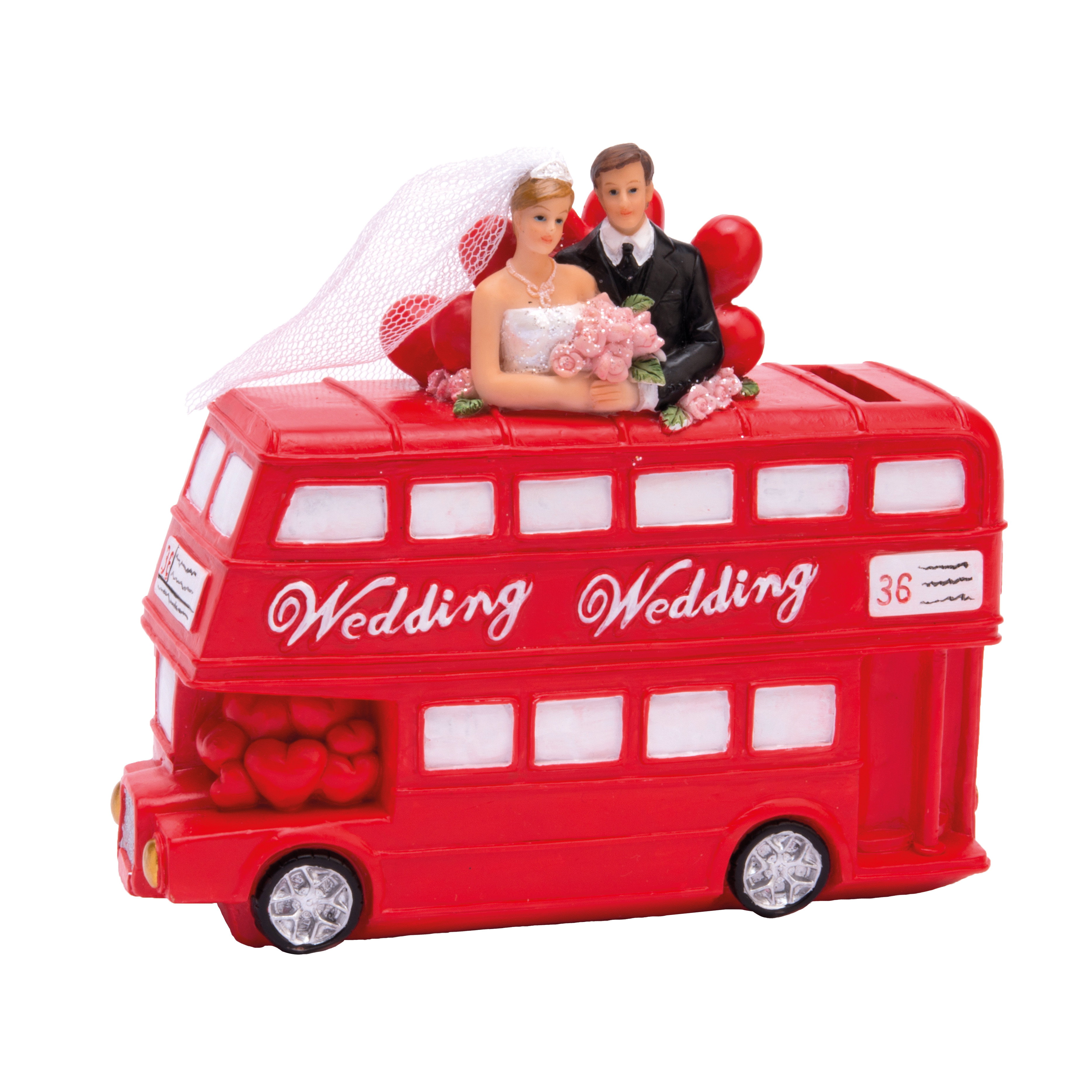 Tirelire Couple Maries Bus Anglais Rouge Tirelire Couple Maries Bus Anglais Rouge