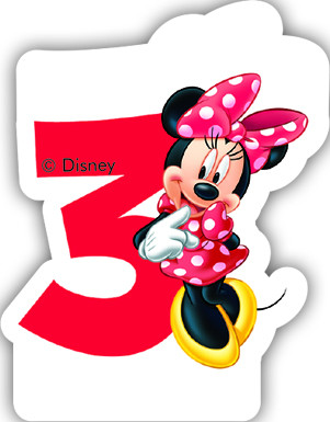 Bougie Gateau Anniversaire 3 Ans Sur Le Theme De Minnie