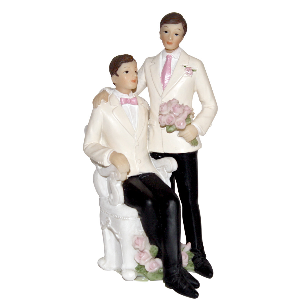 Couple Homme Gay En Costume Blanc Sujet Mariage Pas Cher Et Original