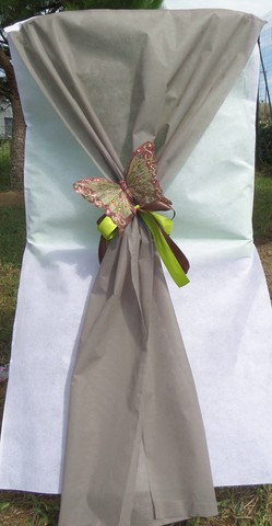 10 Housses De Chaises Intisse Blanc Et Taupe A Prix Canon